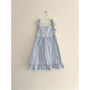 Girls Edgehill Collection Casual Dress Size 6 Blue White Striped Cotton